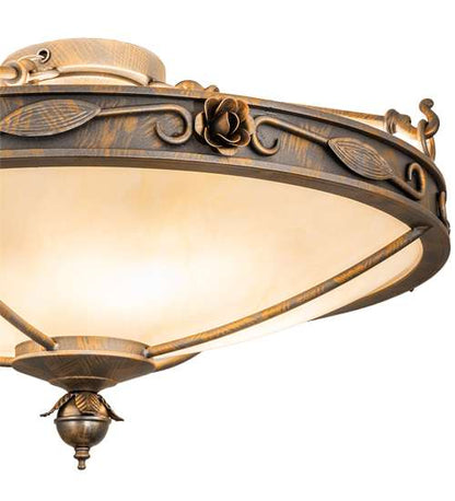 Arabesque 4 Light 28" Wide Semi-Flush Bowl Ceiling Fixture - French Bronzed Finish