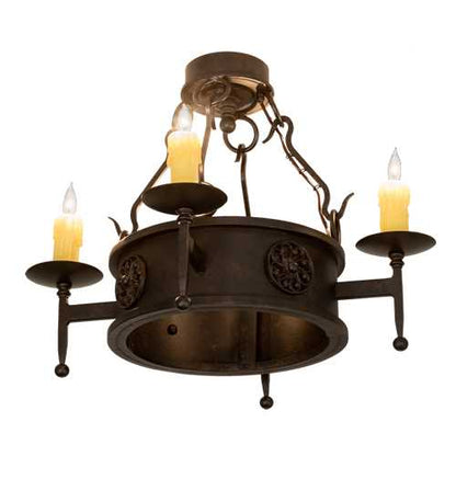Lorenzo 4 Light 24" Wide Semi-Flush Ceiling Fixture