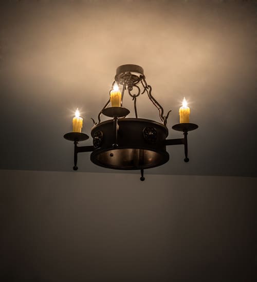 Lorenzo 4 Light 24" Wide Semi-Flush Ceiling Fixture
