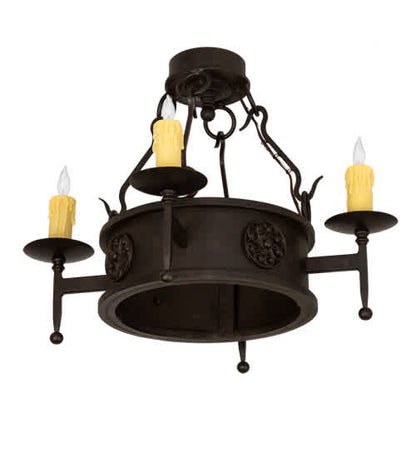 Lorenzo 4 Light 24" Wide Semi-Flush Ceiling Fixture