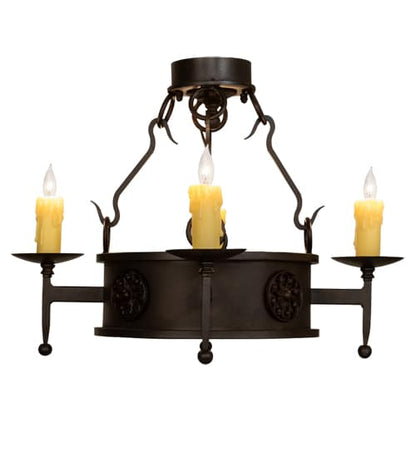 Lorenzo 4 Light 24" Wide Semi-Flush Ceiling Fixture