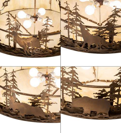 4 Light 34" Wide Abstract Pendant