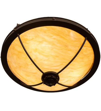 Freya 3 Light 24" Wide Semi-Flush Bowl Ceiling Fixture - Wrought Iron Finish