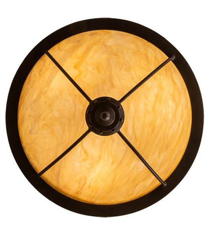 Freya 3 Light 24" Wide Semi-Flush Bowl Ceiling Fixture - Wrought Iron Finish