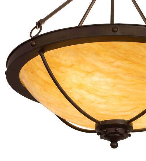 Freya 3 Light 24" Wide Semi-Flush Bowl Ceiling Fixture - Wrought Iron Finish