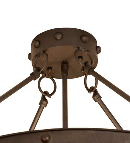 Freya 3 Light 24" Wide Semi-Flush Bowl Ceiling Fixture - Wrought Iron Finish