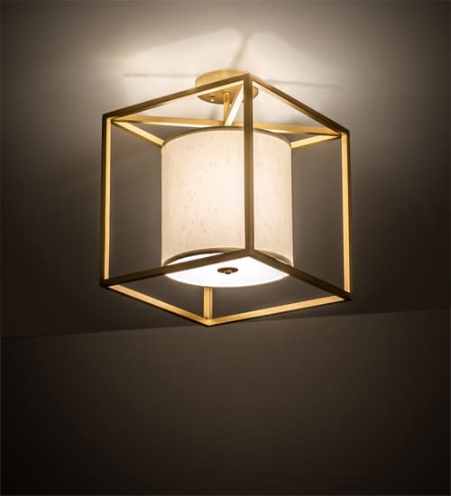 Kitzi Cilindro 20" Wide Semi-Flush Square Ceiling Fixture