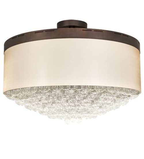 Cilindro Bulle 70" Wide LED Semi-Flush Waterfall Ceiling Fixture
