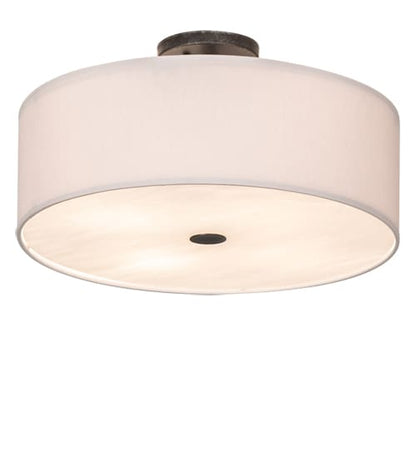 Cilindro 4 Light 18" Wide Semi-Flush Drum Ceiling Fixture - Smoke Finish