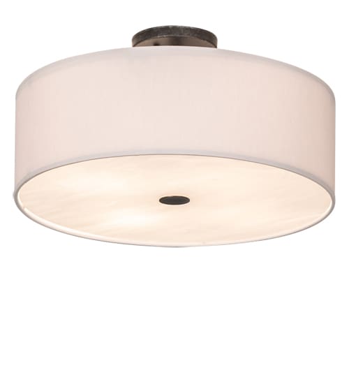 Cilindro 4 Light 18" Wide Semi-Flush Drum Ceiling Fixture - Smoke Finish