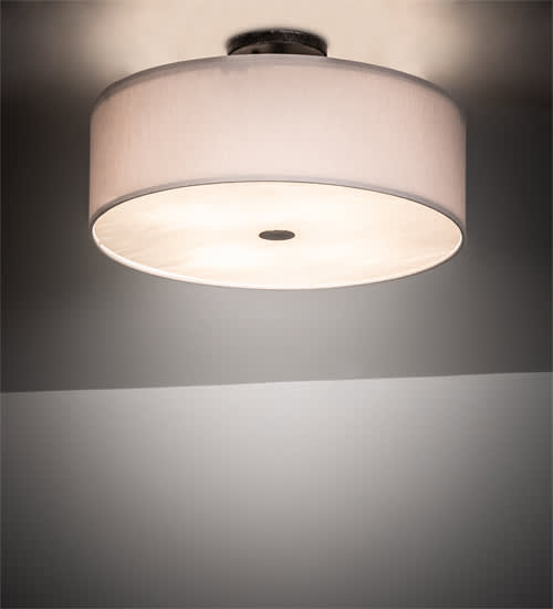 Cilindro 4 Light 18" Wide Semi-Flush Drum Ceiling Fixture - Smoke Finish