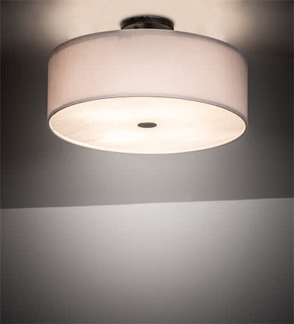 Cilindro 4 Light 18" Wide Semi-Flush Drum Ceiling Fixture - Smoke Finish