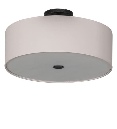 Cilindro 4 Light 18" Wide Semi-Flush Drum Ceiling Fixture - Smoke Finish