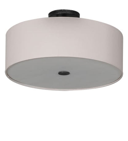 Cilindro 4 Light 18" Wide Semi-Flush Drum Ceiling Fixture - Smoke Finish