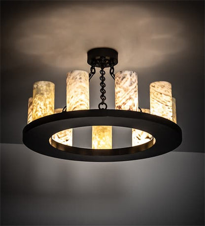 Loxley 9 Light 30" Wide Semi-Flush Ceiling Fixture