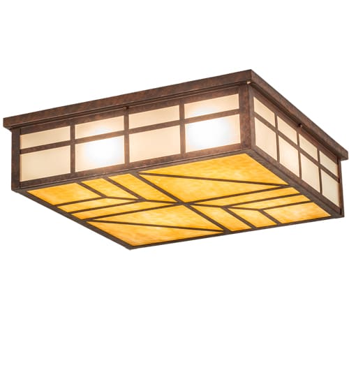 Santa Fe 4 Light 39" Wide Flush Mount Square Ceiling Fixture