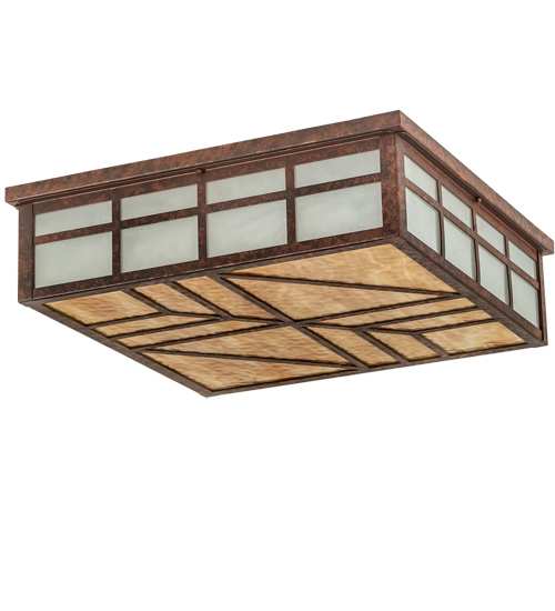 Santa Fe 4 Light 39" Wide Flush Mount Square Ceiling Fixture