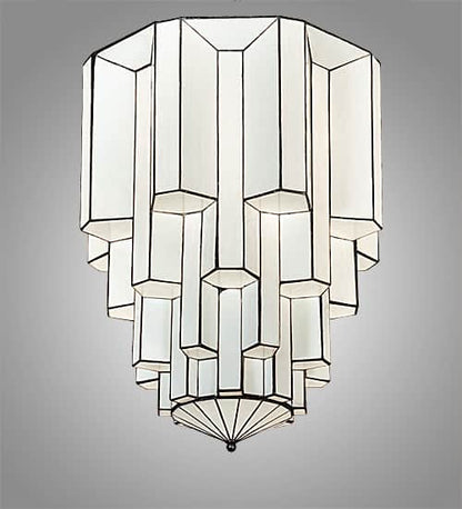Paramount 24" Wide Flush Mount Waterfall Ceiling Fixture - Antique Iron Gate Finish - GU24 Bulb Base