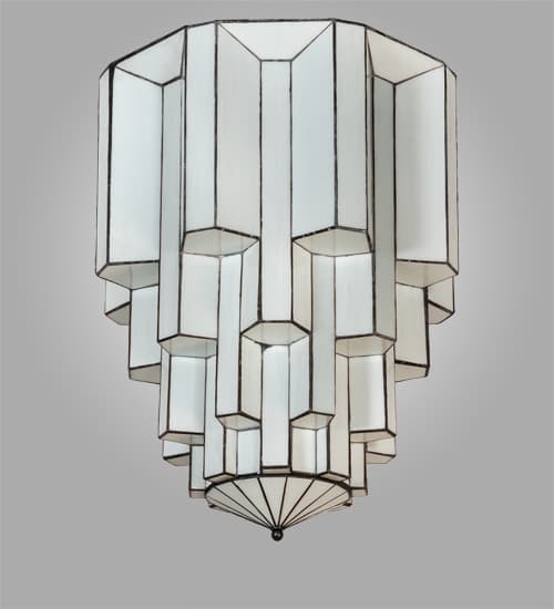 Paramount 24" Wide Flush Mount Waterfall Ceiling Fixture - Antique Iron Gate Finish - GU24 Bulb Base