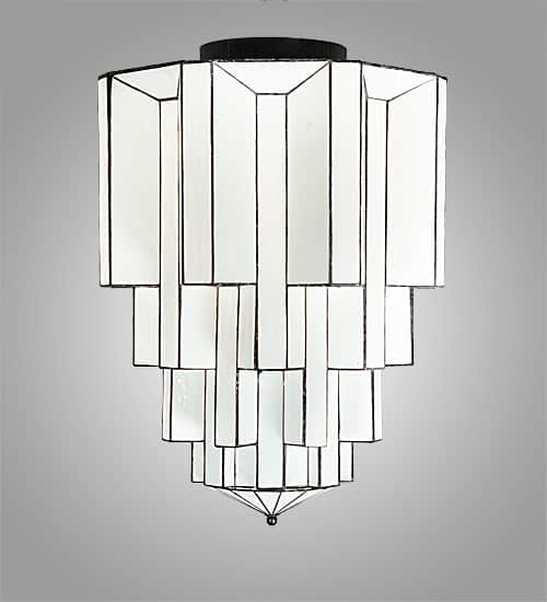 Paramount 24" Wide Flush Mount Waterfall Ceiling Fixture - Antique Iron Gate Finish - GU24 Bulb Base