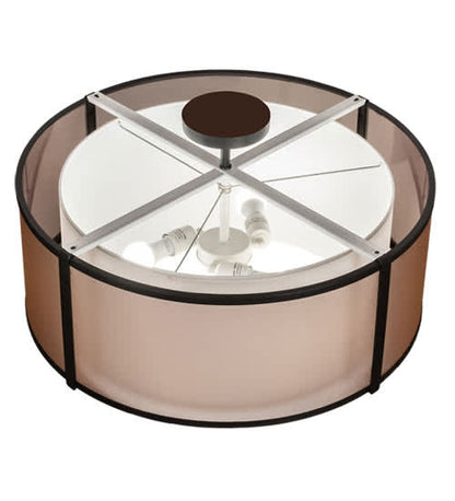Cilindro 3 Light 30" Wide Semi-Flush Drum Ceiling Fixture - Flat Black Finish - GU24 Bulb Base