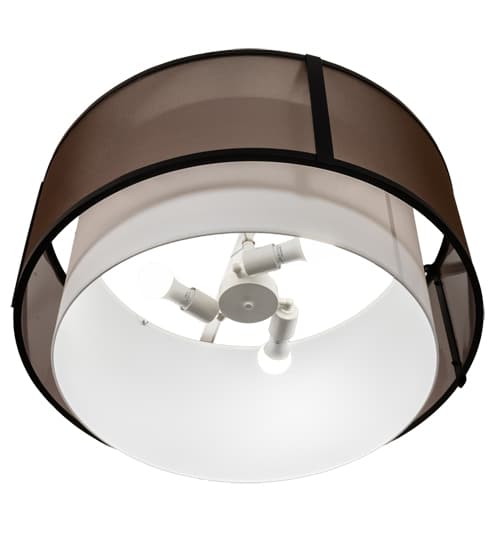 Cilindro 3 Light 30" Wide Semi-Flush Drum Ceiling Fixture - Flat Black Finish - GU24 Bulb Base