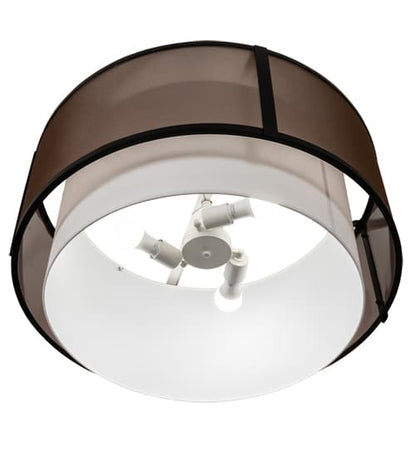 Cilindro 3 Light 30" Wide Semi-Flush Drum Ceiling Fixture - Flat Black Finish - GU24 Bulb Base