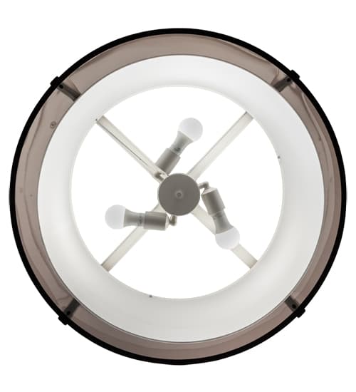Cilindro 3 Light 30" Wide Semi-Flush Drum Ceiling Fixture - Flat Black Finish - GU24 Bulb Base