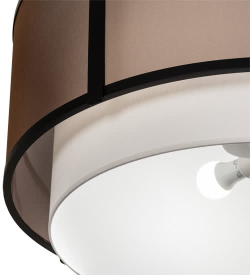 Cilindro 3 Light 30" Wide Semi-Flush Drum Ceiling Fixture - Flat Black Finish - GU24 Bulb Base