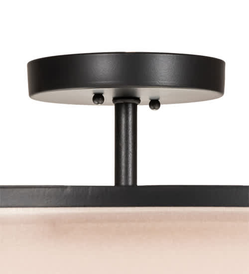 Cilindro 3 Light 30" Wide Semi-Flush Drum Ceiling Fixture - Flat Black Finish - GU24 Bulb Base