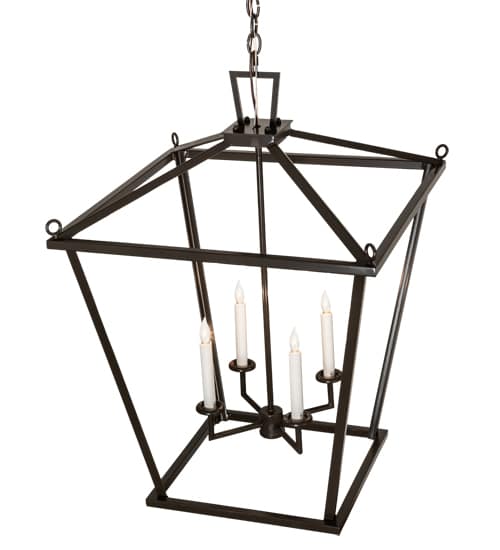 4 Light 34" Wide Taper Candle Pendant