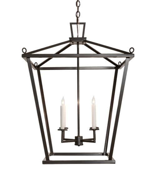 4 Light 34" Wide Taper Candle Pendant