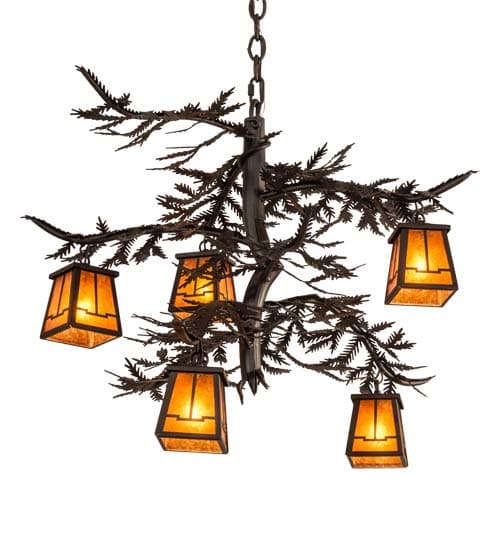 Pine Branch 5 Light 29" Wide Chandelier