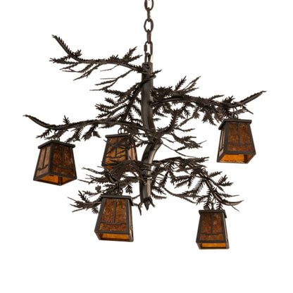 Meyda Tiffany Pine Branch 5 Light 29" Wide Chandelier