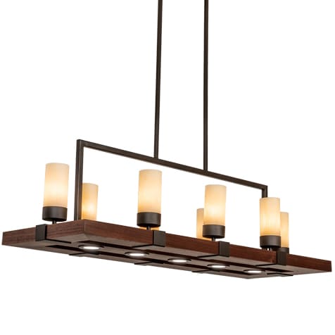 8 Light 48" Wide Pillar Candle Linear Pendant