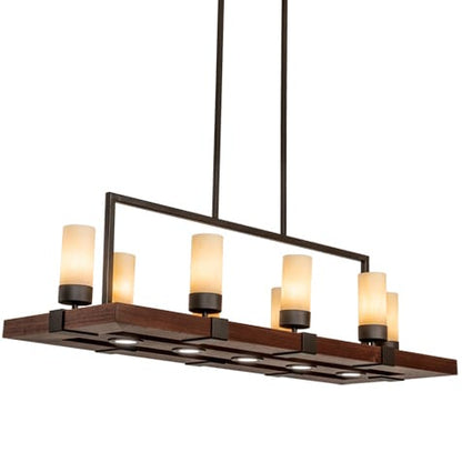 8 Light 48" Wide Pillar Candle Linear Pendant