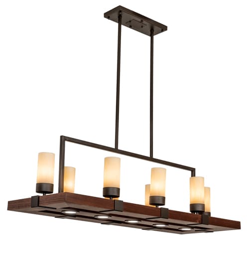 8 Light 48" Wide Pillar Candle Linear Pendant