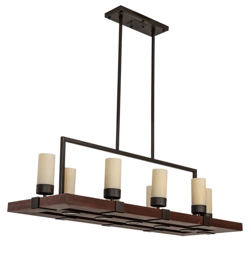 8 Light 48" Wide Pillar Candle Linear Pendant