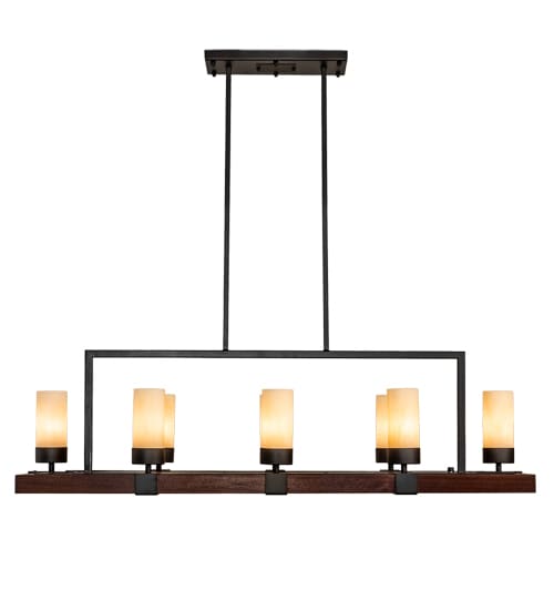 8 Light 48" Wide Pillar Candle Linear Pendant