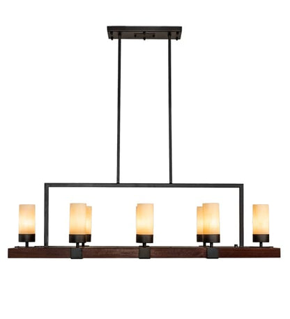 8 Light 48" Wide Pillar Candle Linear Pendant