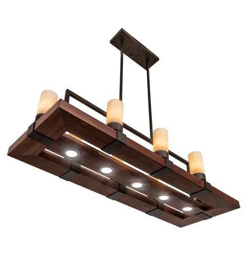 8 Light 48" Wide Pillar Candle Linear Pendant