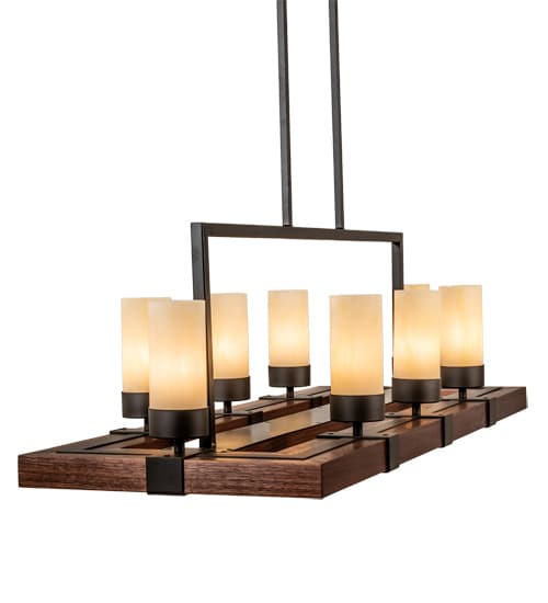 8 Light 48" Wide Pillar Candle Linear Pendant