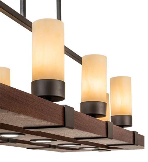 8 Light 48" Wide Pillar Candle Linear Pendant