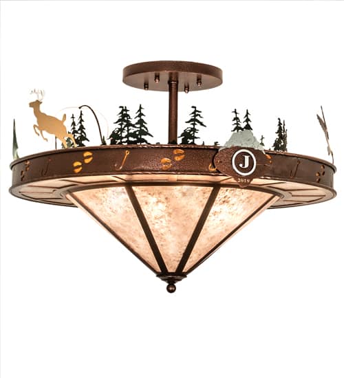 Wildlife 6 Light 32" Wide Semi-Flush Ceiling Fixture