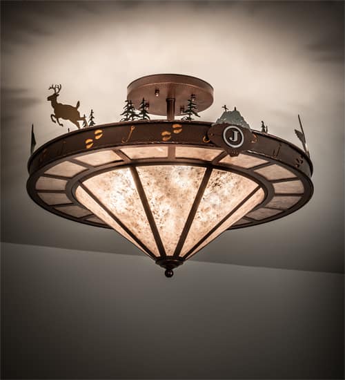 Wildlife 6 Light 32" Wide Semi-Flush Ceiling Fixture
