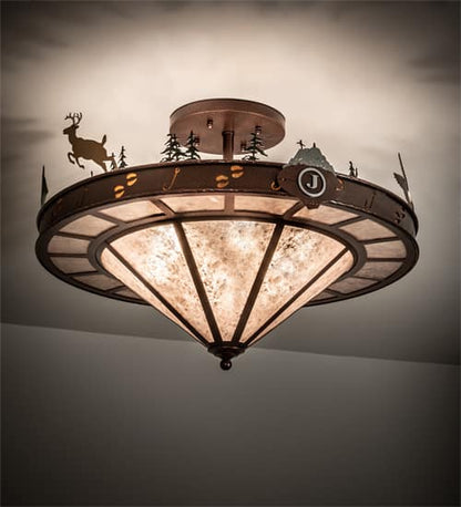 Wildlife 6 Light 32" Wide Semi-Flush Ceiling Fixture