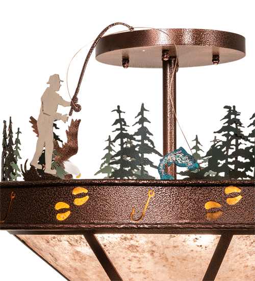Wildlife 6 Light 32" Wide Semi-Flush Ceiling Fixture