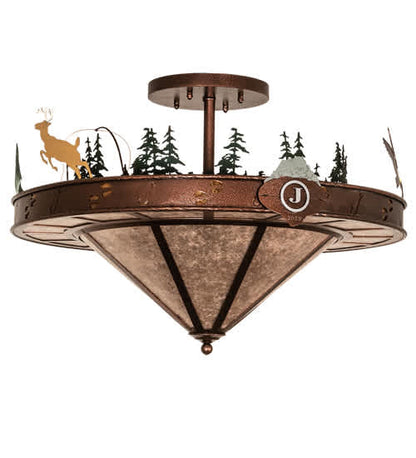 Wildlife 6 Light 32" Wide Semi-Flush Ceiling Fixture