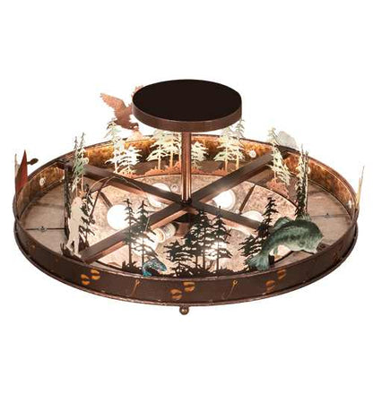 Wildlife 6 Light 32" Wide Semi-Flush Ceiling Fixture