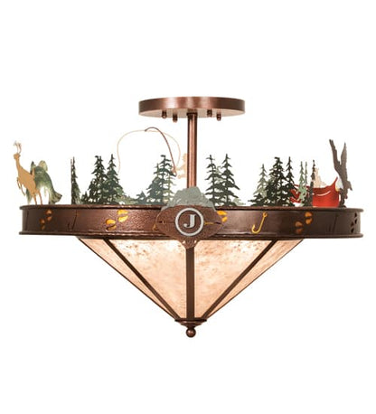 Wildlife 6 Light 32" Wide Semi-Flush Ceiling Fixture